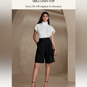 Banana Republic Mira Linen Top - Small Tall NWT